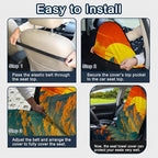 Car Seat Towel Cover for Front Seats, 1Pc Sweat Absorbent Car Seat Protector with Non-Slip Backing, Waterproof Towel Car Seat Covers for Runners, Gym, Swimming, Beach, Pets, Mountain Sunset
