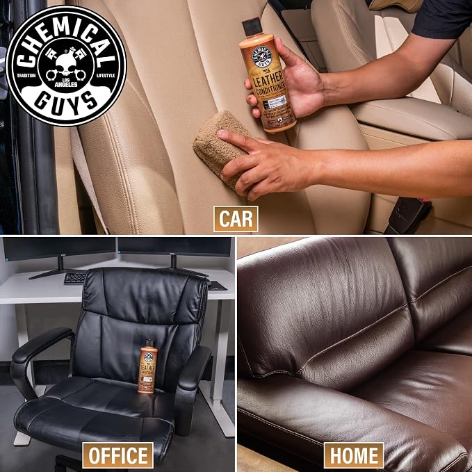 Leather Cleaner and Conditioner Kit - Car Cleaner and Conditioner, Safely Cleans & Conditions Leather Car Interiors, Furniture, Shoes, Boots, Bags, Apparel & More, 2 Bottles (16 oz Each)