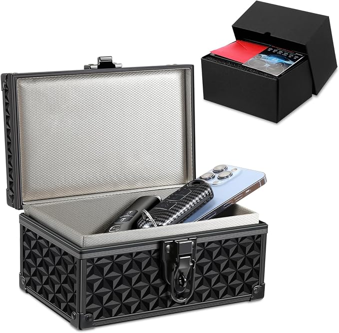 Faraday Signal Blocking Box for Car Keys, 3D Black | ﻿Faraday Box for Car Keys, RFID Signal Blocking Box, Anti-Theft Shielding Cage, Large