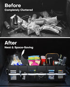 Trunk Organizer - Car Organizer with Built-In Leakproof Car Cooler, Collapsible Trunk Organizer with Cooler for Car, SUV, Sedan, with Base Panel (3 Compartments, Black),31.9"×12.6"×10.6"