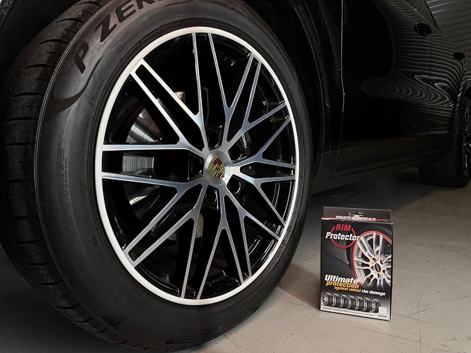 Rim Protector Kit for Car Wheels – Alloy Wheel Guard Strip Kit Fits up to 21" Rims | Set of 4 Rim Protectors | Easy to Install Curb Rash Defense for Rims (White)