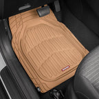 FlexTough Floor Mats for Cars, Beige Deep Dish All-Weather Mats, Waterproof Trim-To Fit Automotive Floor Mats for Cars Trucks SUV, Universal Floor Liner Car Accessories