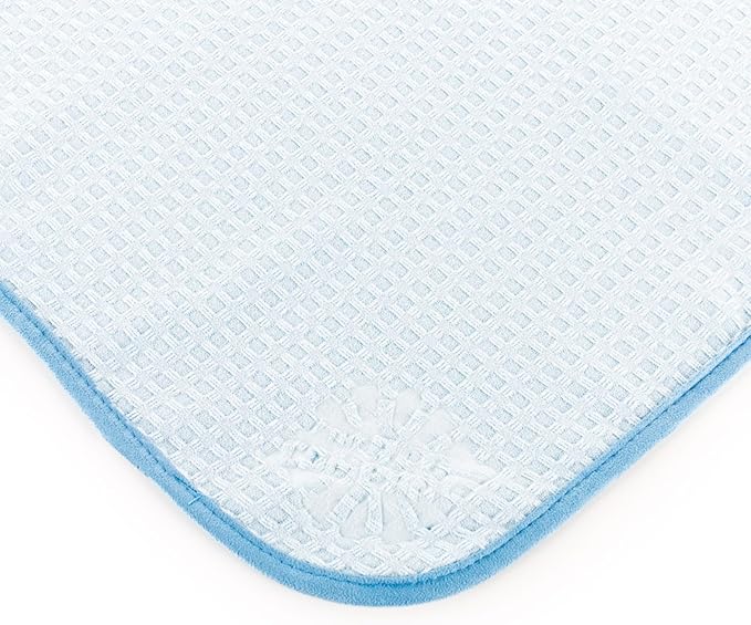 Dry Me A River, Professional Korean 70/30 Blend Microfiber Waffle-Weave Drying & Detailing Towels, Soft Suede Edges, 390 GSM, 16x24 Inches, Light Blue, 3-Pack