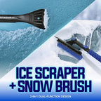 45" Multi-Purpose Ice Scraper and Extendable Snow Brush for Car Windshield with Foam Grip and 360-Degree Pivoting Brush Head, SJEG-SB45S