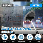 Car Windshield Cleaning Tool, Car Windshield Window Cleaner, Auto Window Glass Cleaning Kit with Extendable Handle & Reusable Microfiber Pad & Spray Bottle, Universal Car Accessories (Gray)