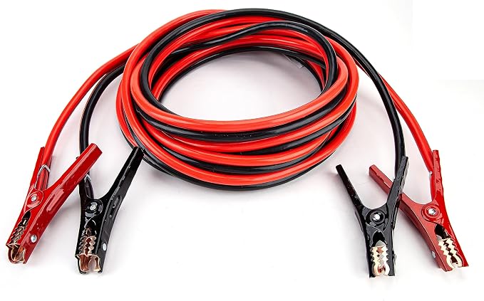 Super Heavy-Duty Jumper Cables for Car, Includes 1 Gauge Wire Conductor 25' Car Jumper Cables & 365 Days of Roadside Assistance