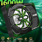 Upgraded 1600W Car Subwoofer, 10" Ultra-Thin Under-Seat Sub with Built-in Amplifier, (LPF/Gain/Bass Boost) LED Ambient Lights, Independent Bass Knob, Distortion-Free Deep Bass（Green）