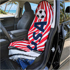 Car Seat Cover Towel, Universal Fit Front Seat 57 x 30 Inch Non Slip Soft Waterproof Absorbent instantly Sweat Protector, for Gym Workout, Swimming, Beach, Soccer, Pet travel (America Soccer Style)