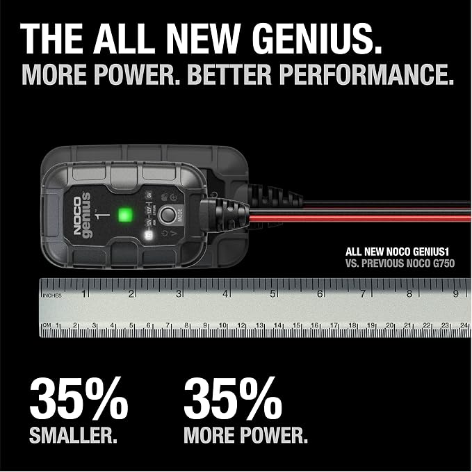 GENIUS1: 1A 6V/12V Smart Battery Charger – Automatic Maintainer,Trickle Charger & Desulfator with Overcharge Protection & Temperature Compensation – for Lead-Acid-& Lithium Batteries,(Pack of 6)