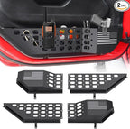 Metal Front Door Pocket Storage Box for Jeep Wrangler JL JLU 4XE 2018-2026 & Gladiator JT 2020-2023 2024 2025 2026 Accessories Door Storage Organizer Molle Panels (Not for Power Seats), 2PCS