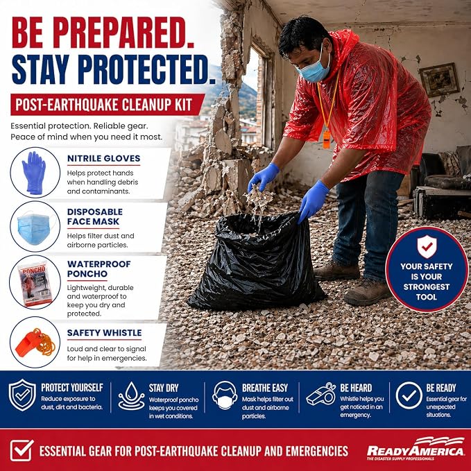 70280 72 Hour Emergency Kit, 2-Person, 3-Day Backpack, Includes First Aid Kit, Survival Blanket, Portable Preparedness Go-Bag for Camping, Car, Earthquake, Travel, Hiking, and Hunting, Red