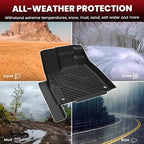 Floor Mats for Honda Passport 2026, Extended Door Sill Coverage All Weather TPE Custom Fit Passport Floor Liner Accessories, 1st & 2nd Row, Black