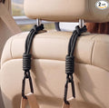 360° Rotating Car Seat Headrest Hooks, Universal Car Organizer Hooks for Bags and Groceries, Black 2pc