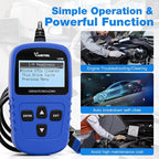 VD10 OBD2 Scanner Code Reader Car Diagnostic Tool Engine Fault Code Reader for Turn Off CEL with Freeze Frame/I/M Readiness for All OBDII Protocol Cars, OBD2 Scanner Diagnostic Tool