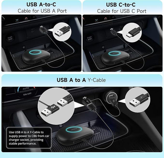 Wireless CarPlay&Android Auto Adapter Magic AI Box with 4G LTE | 8GB+128GB | GPS | Full Android OS | OBD II, Compatible with Wired Factory CarPlay&Android Auto, Support for YouTube/Netflix