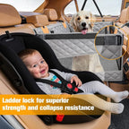 Large Dog Car Seat, Back Seat Extender for Dogs with 3 Mesh Windows, Waterproof Medium Carseat for Dogs with Hard Bottom, Pet Seat Cover for Cars, Trucks and SUVs