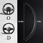 Carbon Fiber Steering Wheel Covers 3 Piece Clip on Steering Wheel Cover (Matte Black)