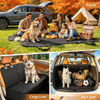 Dog Car Seat Cover for Back Seat, Pet Seat Cover Waterproof Rear Seat Protector Scratchproof Back Car Seat Cover fits Middle Armrest for Cars Suvs Truck (55” Width) - Black