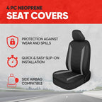 SpillGuard 2 Gray Seat Covers for Cars & Seat Covers for Trucks - Neoprene Lining Waterproof Car Seat Covers Front Seats Only - SUV Seat Covers Protector - Forros para Asientos de Carro