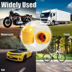 50PCS Tire Valve Stem Caps, Corrosion Resistant, with O Rubber Ring, Airtight Seal Heavy Duty Dustproof Tire Valve Stem Covers for Cars, SUV, Trucks, Bikes, Motorcycles, Bicycles(Yellow)