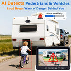 20-Mins Easy Install RV Backup Camera Wireless for Furrion: HD 1080P Rear View Camera with 7-Inch DVR Monitor - Clear Night Vision Wide View Reverse Camera with AI Detection