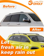 in-Channel Window Rain Guard for Fit for Jeep Cherokee 2014-2023 Rain Guards Side Window Visors Low Profile Vent Visor Window Deflectors Vent Shades Car Accessories