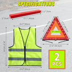 Warning Triangles Safety Triangle Emergency Kit Foldable Reflective Triangles with Base Roadside Triangle Kit with Reflective Warning Vest