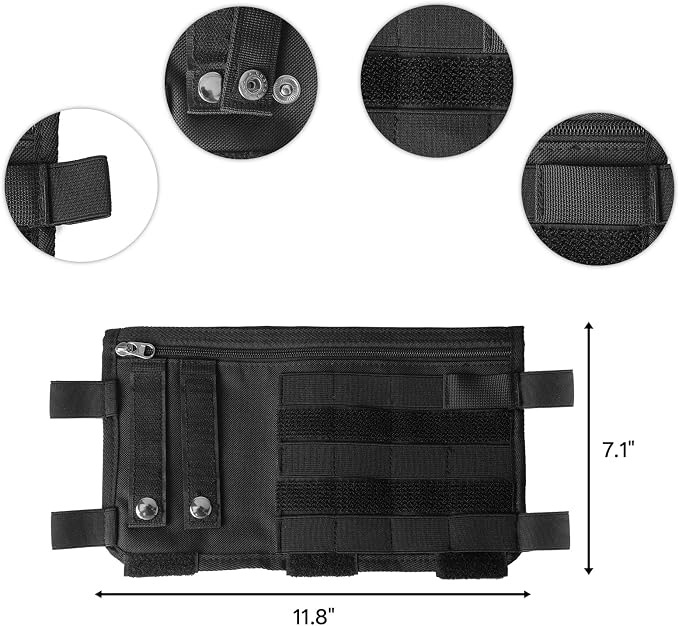 Car Sun Visor Organizer, Double Sided Visor Organzier with Card Pouch for Cars, Trucks, Vans, Multi-Functional Sunglass Holder, Tactical MOLLE Accessories