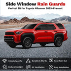 Window Visors Rain Guards for 2025 2026 Toyota 4Runner Accessories, Outside-Mount Tape-On Side Window Wind Deflectors Vent Visors Shades Rainproof 4PCS