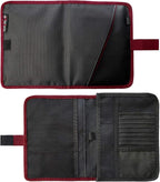 Glove Box Compartment Organizer - Car Document Holder - Owner Manual Case Pouch - Vehicle Storage Wallet for Registration & Insurance Card - Premium Auto Paperwork Holder - Log Book included - Red