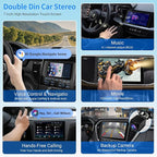 7 Inch Double Din Car Stereo with Wireless Apple CarPlay & Android Auto, 2+32G Android 13 Car Radio, Bluetooth, GPS Navigation, FM AM RDS, IPS Touchscreen, Backup Camera Ready