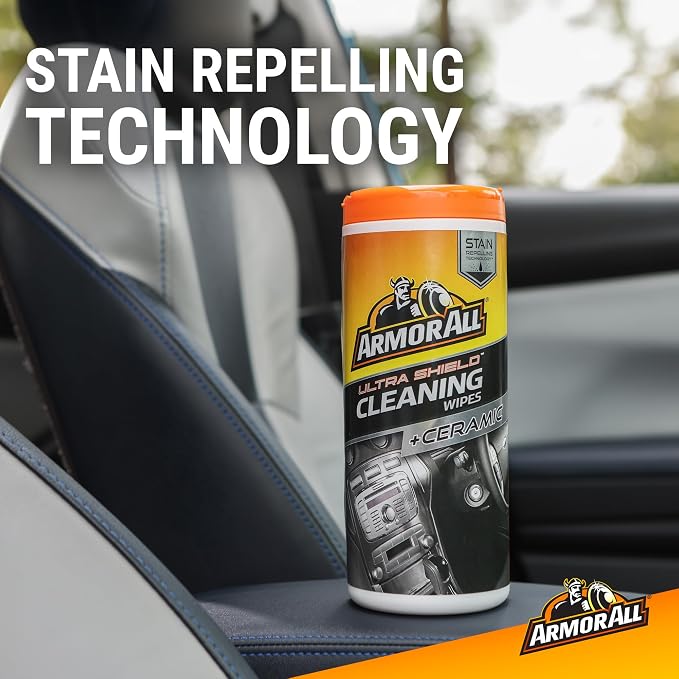 Ultra Shield + Ceramic Cleaning Wipes by, Car Interior Cleaner Wipes with Stain-Repelling Technology, 90 Count