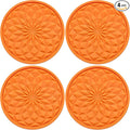4 Pack Silicone Car Cup Holder Coaster – 2.75 Inch Non-Slip Drink Mat, Universal Fit for Most Vehicles – Cute & Functional Auto Accessories (Orange)