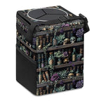 Gothic Witchy Skull Floral Car Trash Can with Lid Collapsible Reusable Waterproof Car Garage Bag,Automotive Garbage Can,Car Accessories Interior Car Organizer