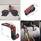 11 PCS Bling Red Steering Wheel Cover Set for Women, Sparkly Rhinestone Diamond Bling Seat Belt Cushion, Glitter Shift Knob Cover, Car Cup Holder Coaster, Cute Interior Sets Red 14.5"-15"