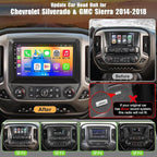 10.2 Inch QLED Carplay Screen for Chevrolet Silverado & GMC Sierra 2014-2018(Without Bo-seSystem),Android 13 Silverado Radio Stereo Support Wireless Carplay &Android Auto,Bluetooth&GPS,FM Radio