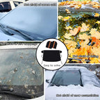Snow Cover for Cars,Windshield Cover for ice and Snow and Ice Removal Sunshade,Frost Windshield Cover for Ice,2*Removal Side Mirror Protector,Wide Size 78"x47" inch,Black