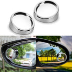 x Blind Spot Mirror, 2'' Silver Round HD Glass Convex Adjustable Wide Angle Rear View Mirror,Universal For Car SUVs Truck Motorcycle (2pcs)