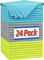 Microfiber Cleaning Cloth, Shop Towels Bulk, 24 Pack Microfiber Towels for Cars, All-Purpose Absorbent Cleaning Rags, Dust Cloth for Automotive, Mechanic, Garage, Bar, 12 x 11 inch