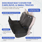 Dog Backseat Cover with Hammock for Cars, SUVs, and Trucks – Waterproof Layers, Nonslip Seat Protector, Durable Nylon Clips, K9 Shield with Heavy Duty Thread, (Extra Large, Tan)
