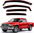 KPY Rain Guards Fit for 2000-2004 Dodge Dakota Quad Cab, in-Channel Window Visors Vent Wind Deflectors 4PC, Truck Accessories for 00-04 Dakota (Crew Cab Only)