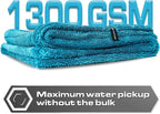 Blackline Car Drying Towel - 2ftx3ft XL-Popular Pick Among Detailing Pros -Aqua 1300 GSM Microfiber Accessory - Absorbs Over 8lbs of Water - Leaves No Streaks, Spots or Scratches - Dries an Entire Car