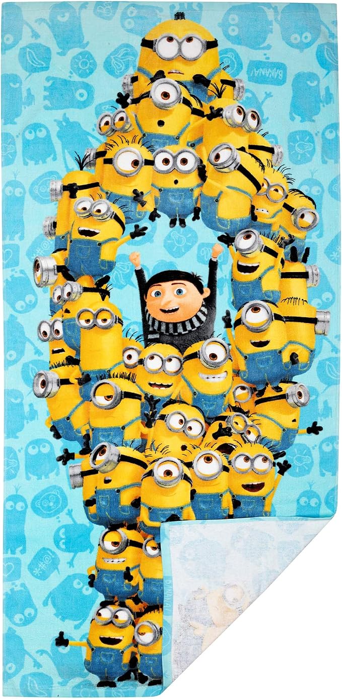 Kids Super Soft Cotton Bath/Pool/Beach Towel, 58 in x 28 in, Minions The Rise Of Gru