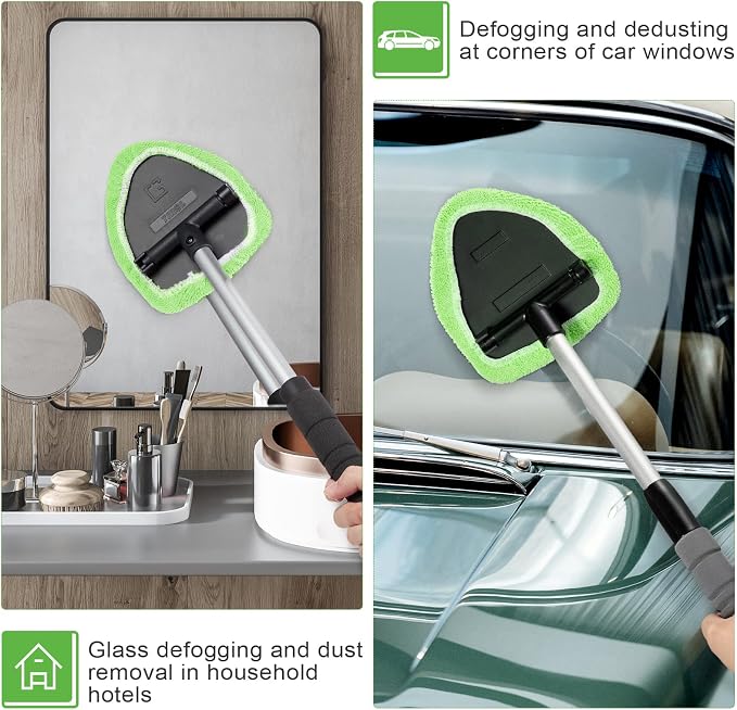 20 Pack Windshield Cleaner Microfiber Pads Fit Car Window Cleaning Tool Replaceable Glass Wipes Inside Car Windshield Supplies, Fits 4-6 Inch Tools, 4 Colors