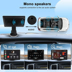 Portable Wireless Carplay Car Radio, 7" HD Touchscreen with Carplay Android Auto with Mirror Link/Voice Control/Bluetooth/FM/GPS Navigation/AUX