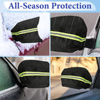 2Pcs Side Mirror Covers for Cars with Reflective Strip, Rear View Mirror Cover Protect from Snow, Winter Car Mirror Cover, Universal Fit for Cars, SUVs, Rearview Accessories with Drawstrings