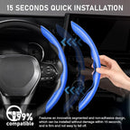 Steering Wheel Cover, Carbon Fiber Steering Wheel Cover, Car Steering Wheel Cover for Men/Women, Anti-Slip, Comfortable Grip, Durable, Universal for 99% Car Interior Accessories (Blue)