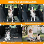 Dog Car Seat Cover for Back Seat, Hard Bottom Back Seat Extender for Dogs, Waterproof Car Hammock, Backseat Bed and Car Seat Protector, Nonslip Fit for Cars, SUVs, Trucks, 52 x 25 in, Black