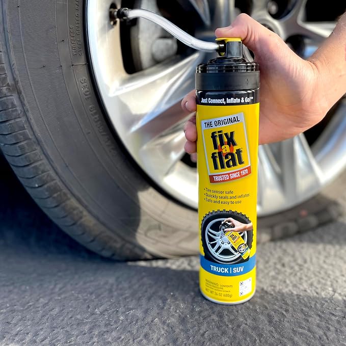 S60369 Aerosol Emergency Flat Tire Repair and Inflator, for X-Large Tires, Eco-Friendly Formula, Universal Fit for All Cars, Trucks and SUVs, 24 oz. (Pack of 1)