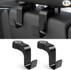 Car Seat Hooks Anti-drop Headrest Storage Hanger Universal Fit Automotive Organizer for Purse Bag Coat 2 Pack (Black Checkered)